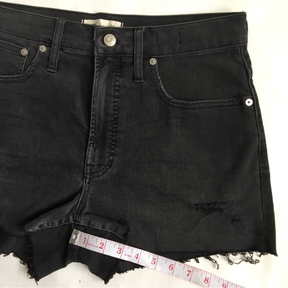 Madewell The Perfect Jean Short Ripped Edition in Underwood Wash Black Size 30 - Picture 13 of 17